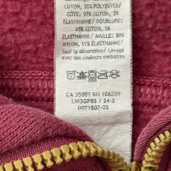 Lululemon Scuba Oversized Full Zip Hoodie Berry Pink Gold Zip LW3GPBS XL XXL - Picture 6 of 9